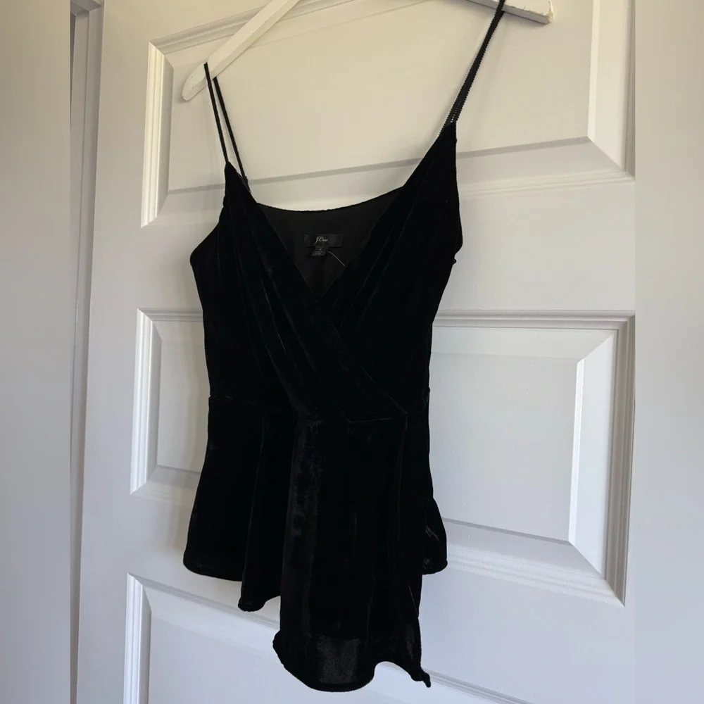 NWT J. Crew Black Velvet Tank - Picture 2 of 10